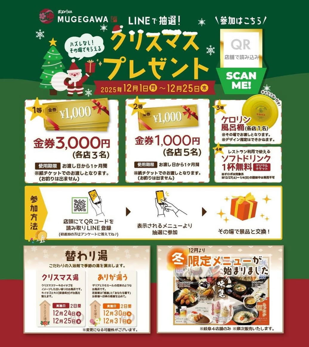 LINE抽選クリスマスプレゼント企画の告知画面