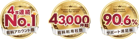 有料アカウント数4年連続No.1｜有料利用社数43000件超