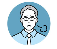 悩んだ顔の男性