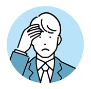悩んだ顔の男性