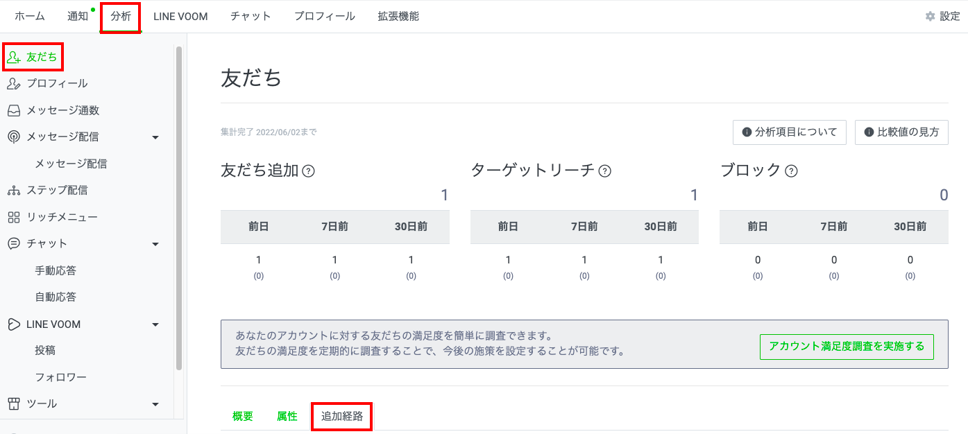 LINE公式アカウントの友だち追加経路機能