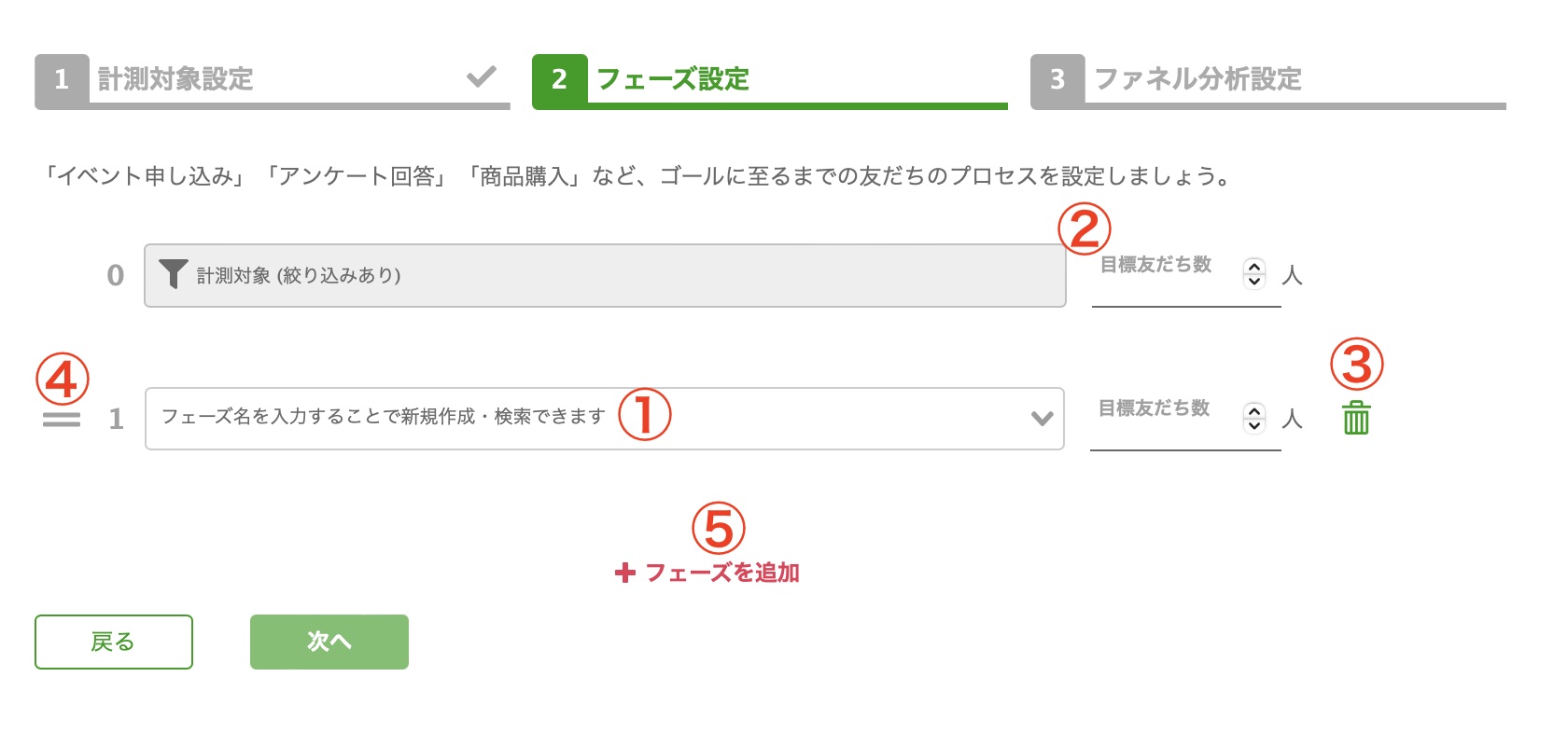 Lステップフェーズ設定 