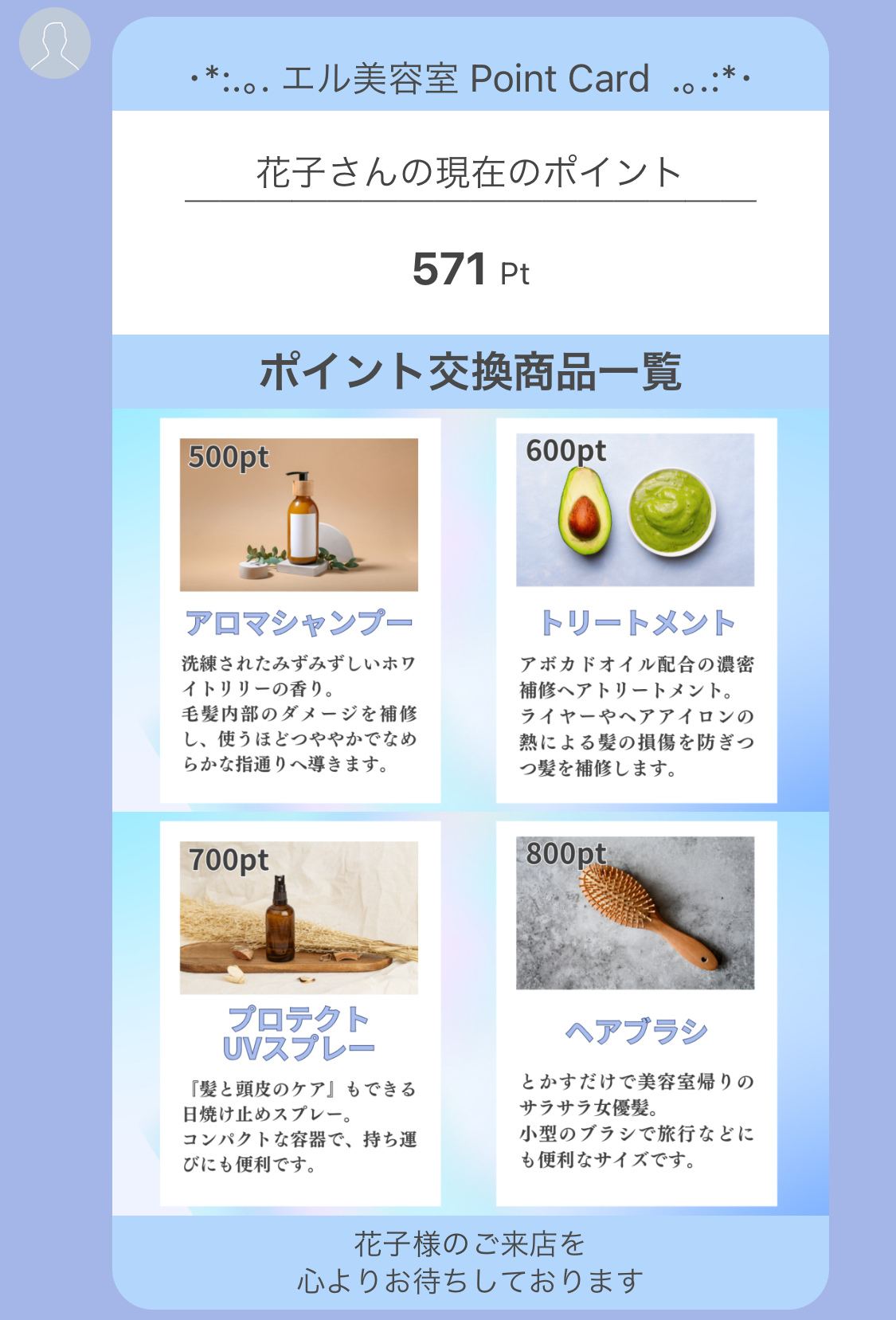 ポイントに応じてランク分け