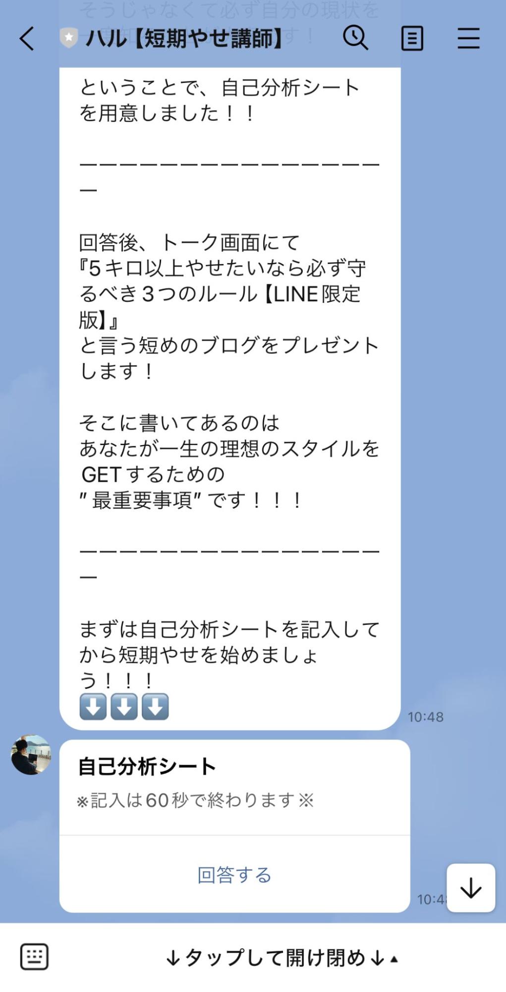 ハル短期痩せ講座　自己分析シート