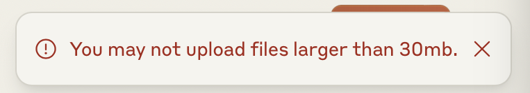 アップロードできるサイズは1つのファイル