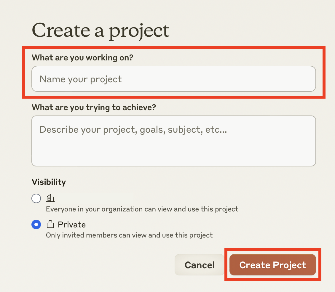 Claude Create Project
