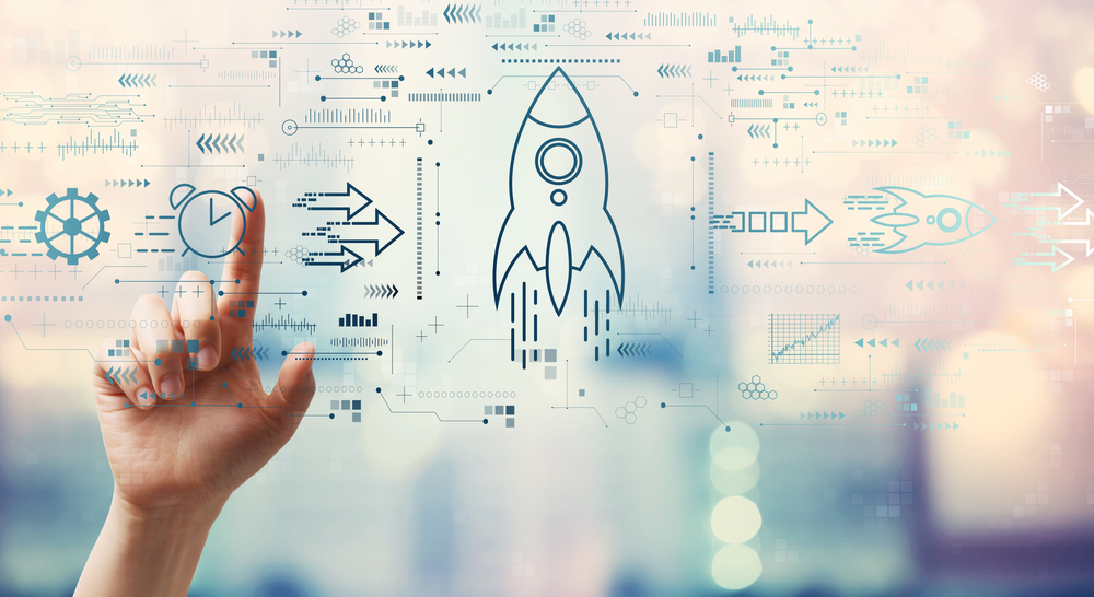 ロケットが進んでいる様子