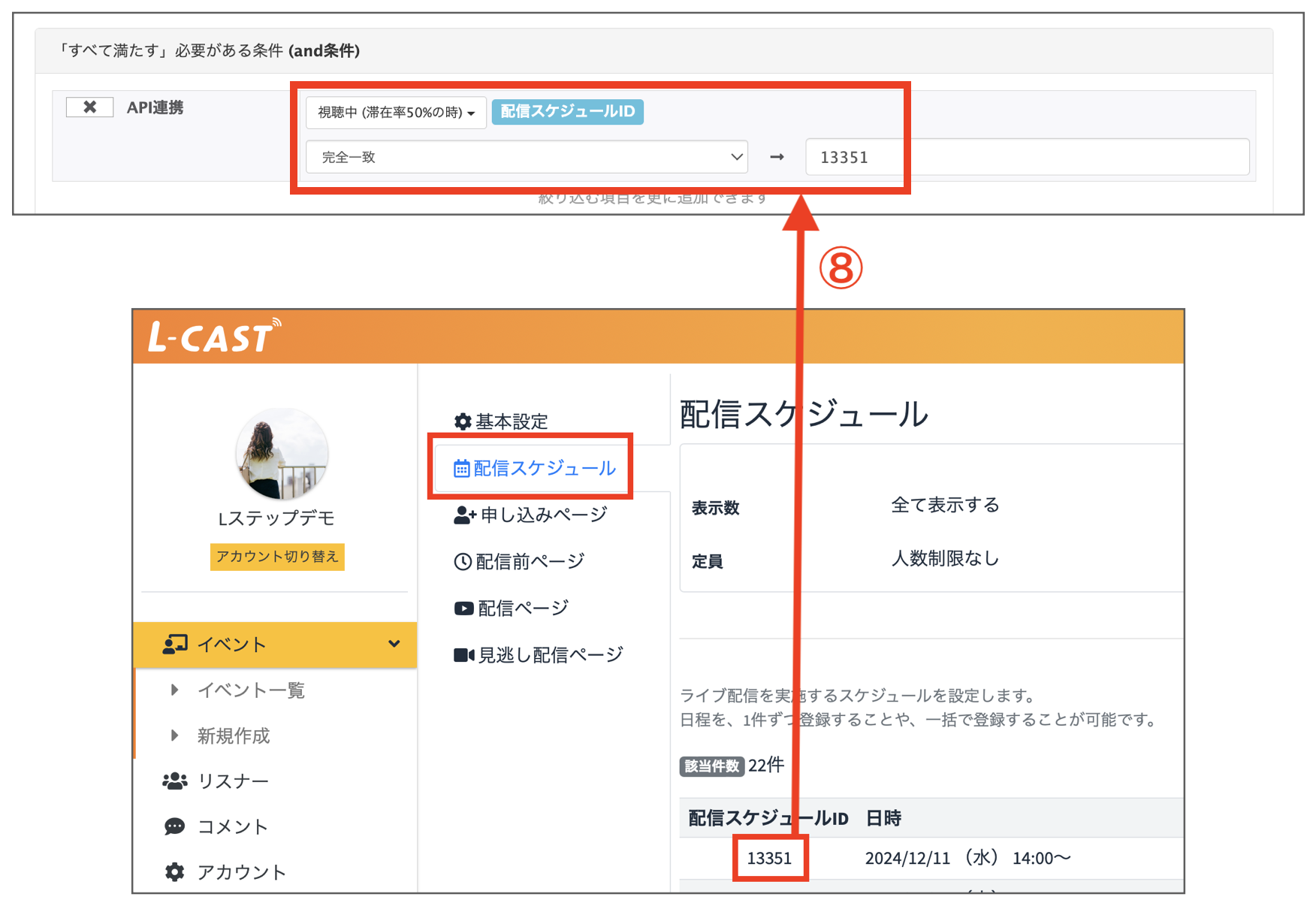 配信スケジュールID