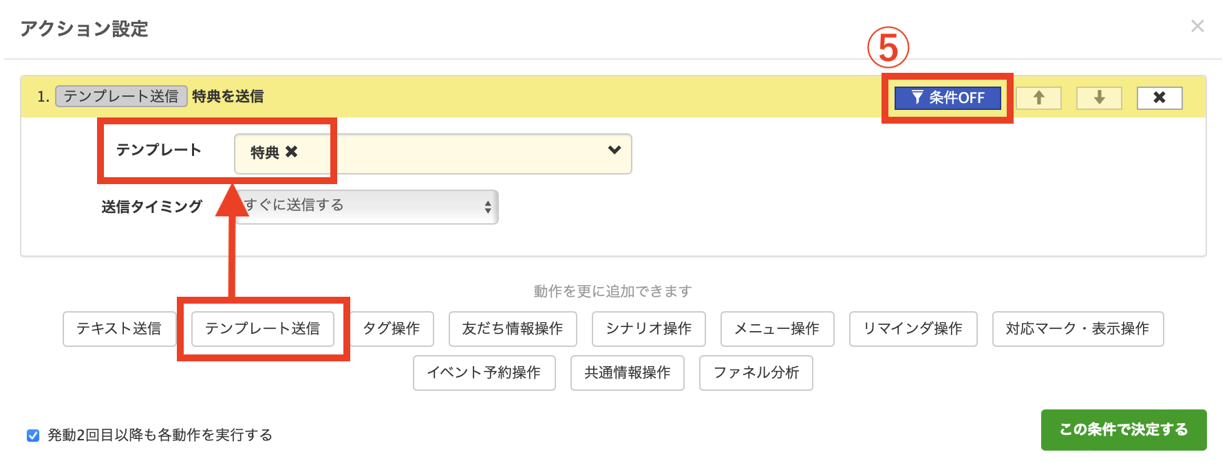テンプレート送信