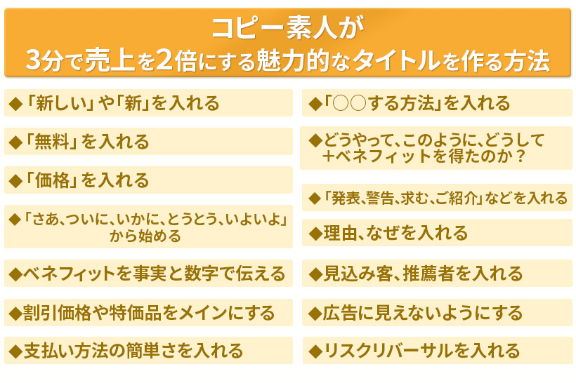 魅力的なタイトルを作る上でのポイント