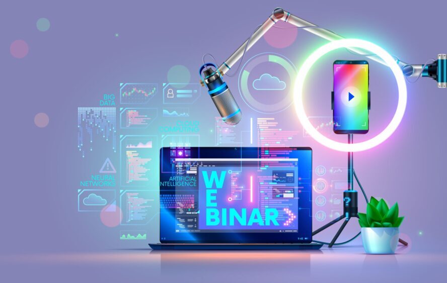 パソコンと機材とWebiner