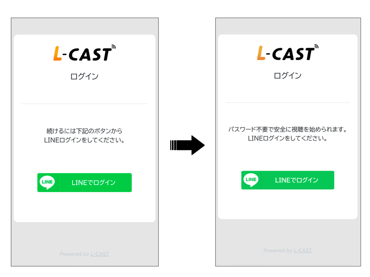 Lキャスト ログイン画面