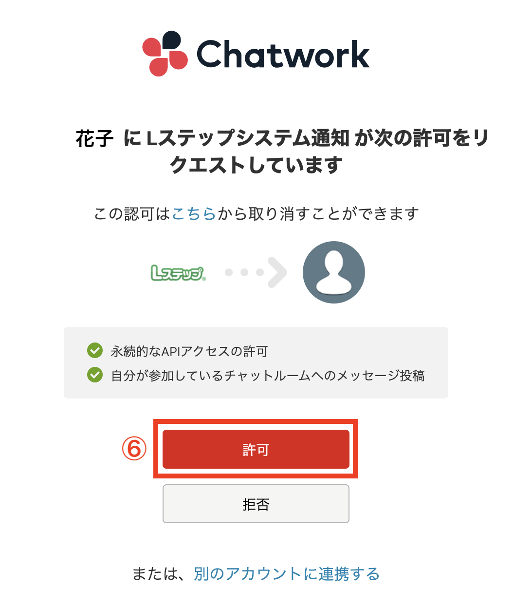 Chatwork連携ページ
