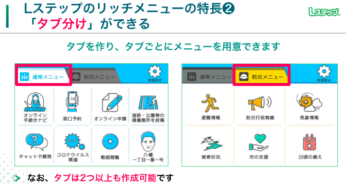 Lステップのリッチメニュー