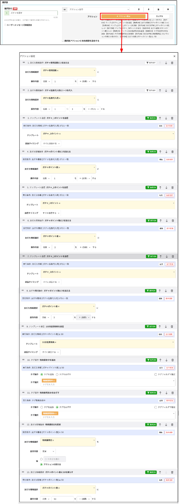 アクション設定の全体像