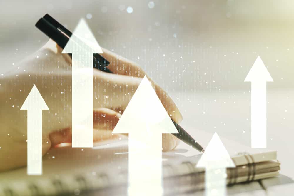 文章を書いている様子