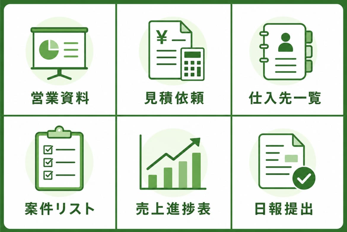 営業部向けのメニュー