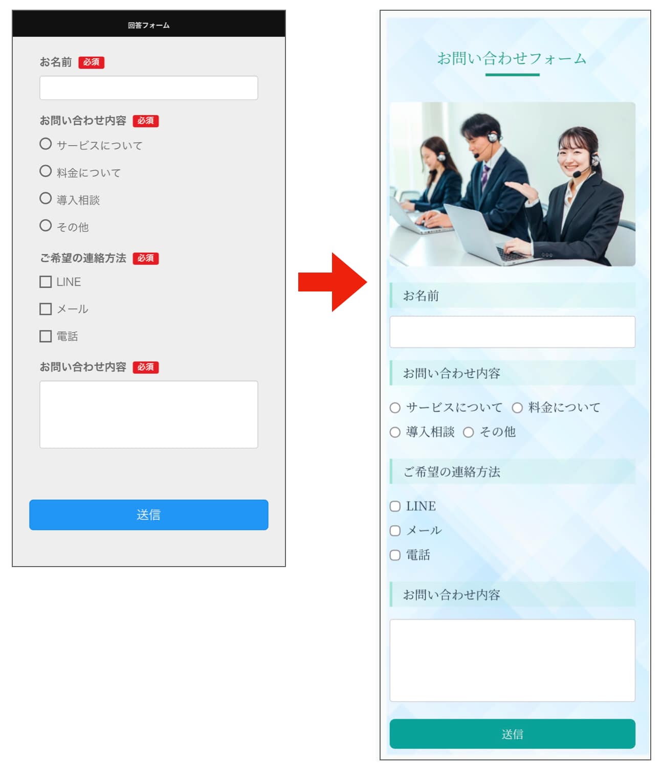 新しい回答フォーム