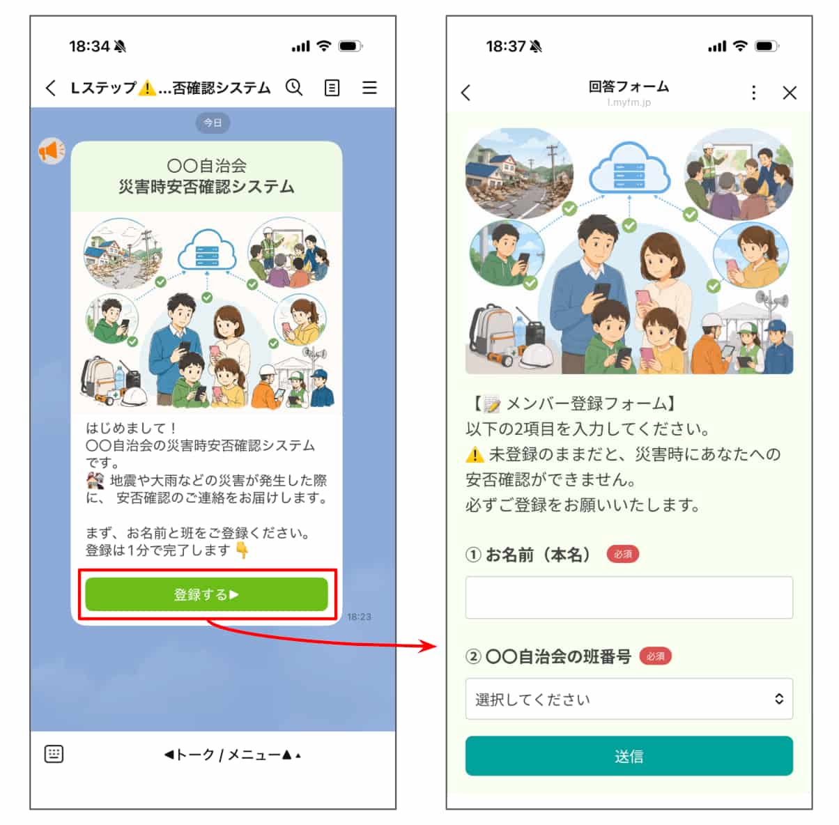 事前準備:住民の登録と班タグ付け