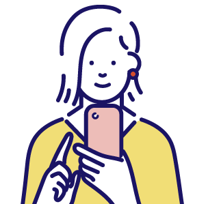 メッセージしている人のイラスト