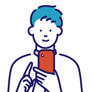 メッセージしている人のイラスト
