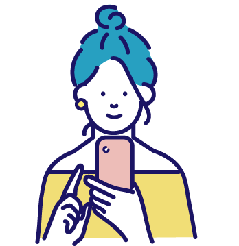 メッセージしている人のイラスト