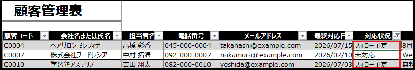 フィルター機能で検索しやすくする