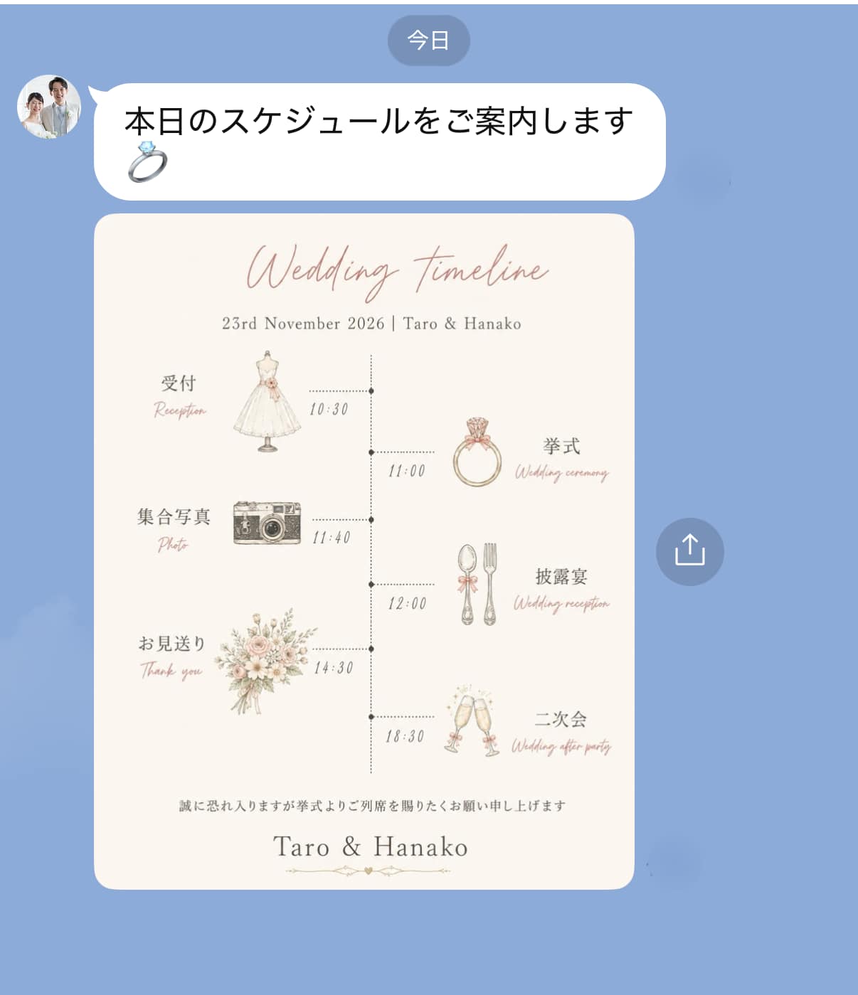タイムスケジュールを案内