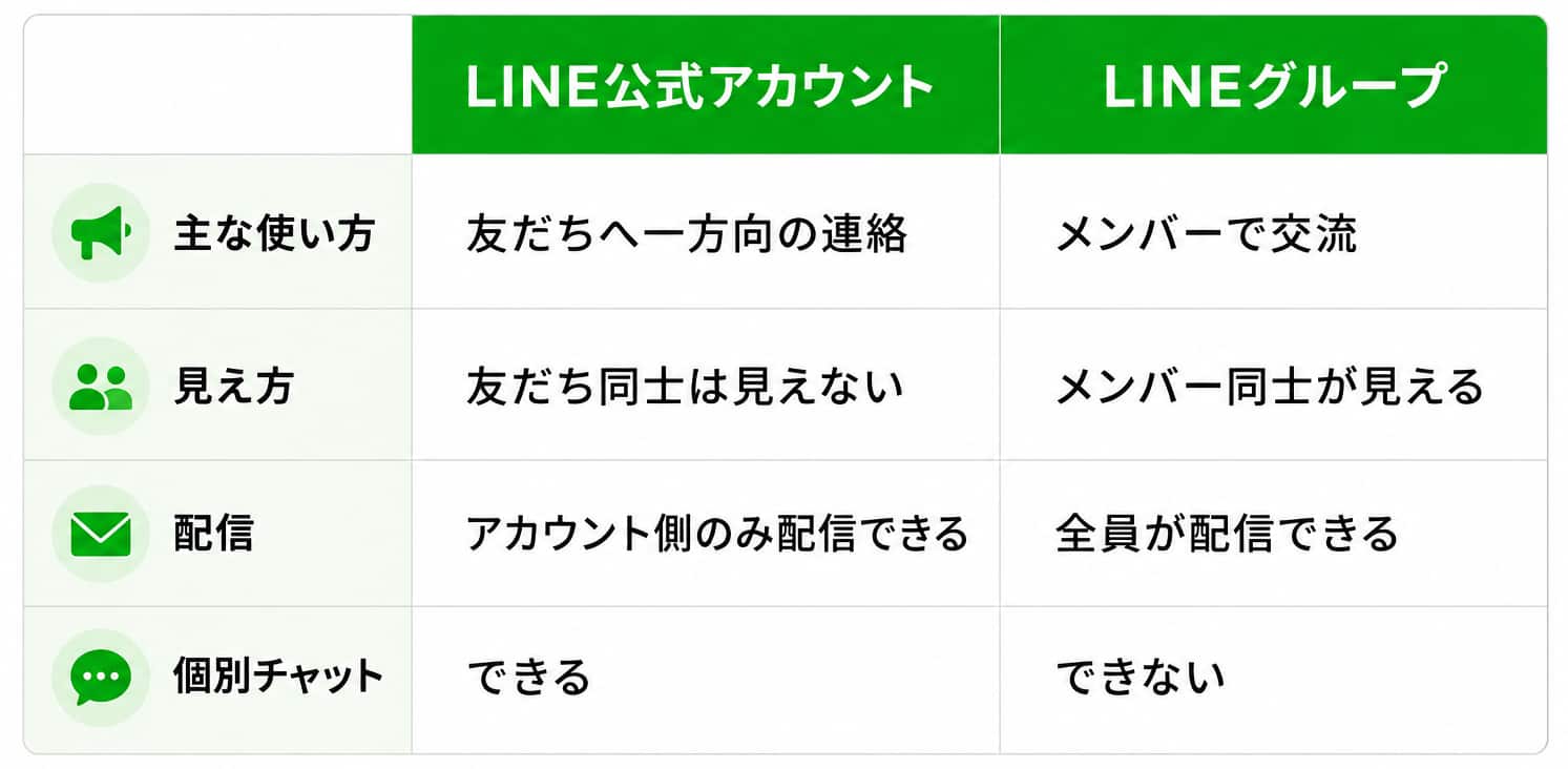 LINE公式アカウントとLINEグループ