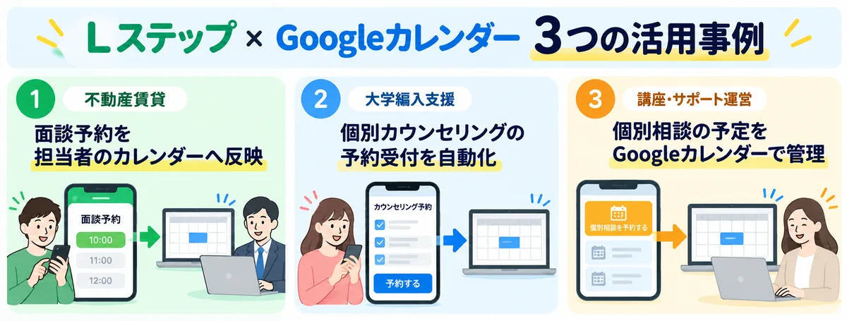 LステップとGoogleカレンダーを連携した3つの事例