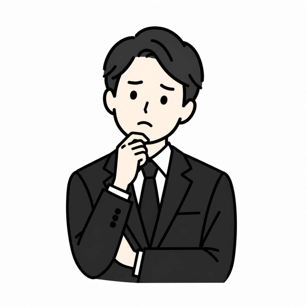 悩む人のイラスト