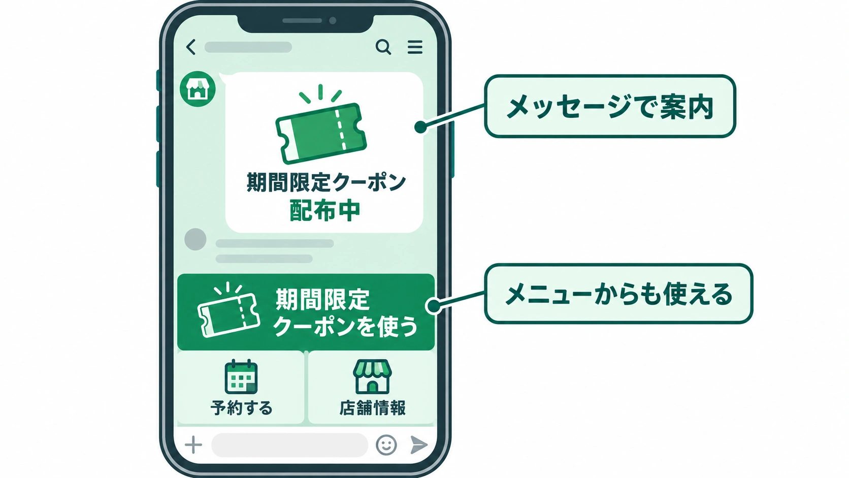 リッチメニュー変更前後の比較イメージ